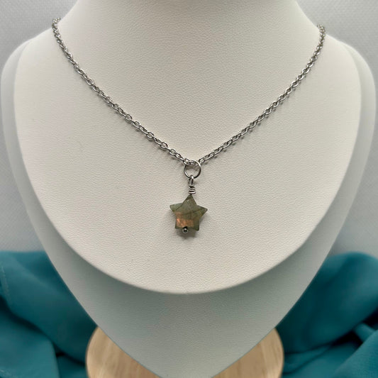 Labradorite Faceted Star Crystal Necklaces