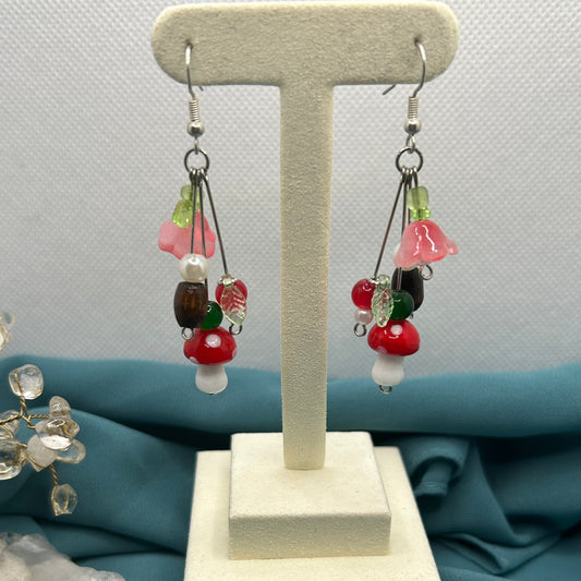 Mushroom Woodland Drop Earrings
